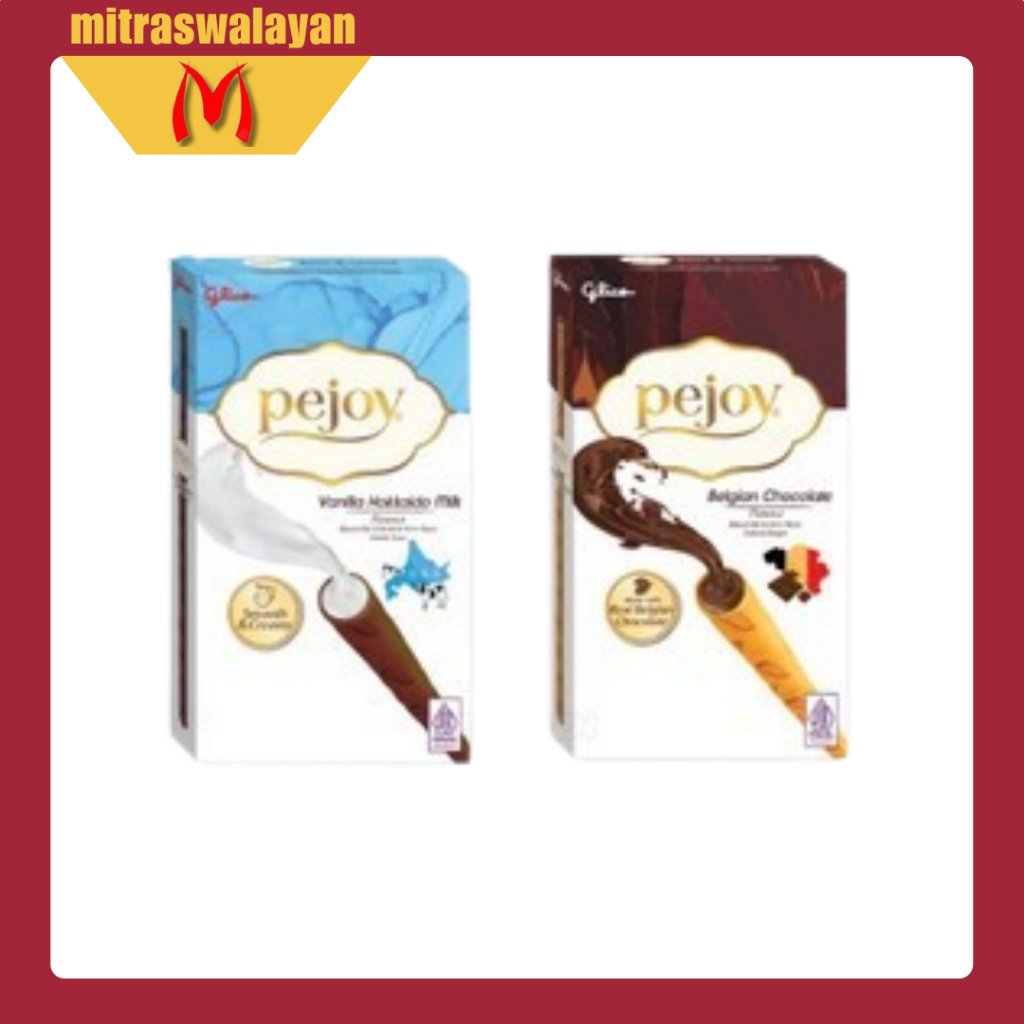 

Glico Pejoy Biskuit Stick rasa Chocolate 47 gr dan Vanilla Hokkaido Milk 30 gr