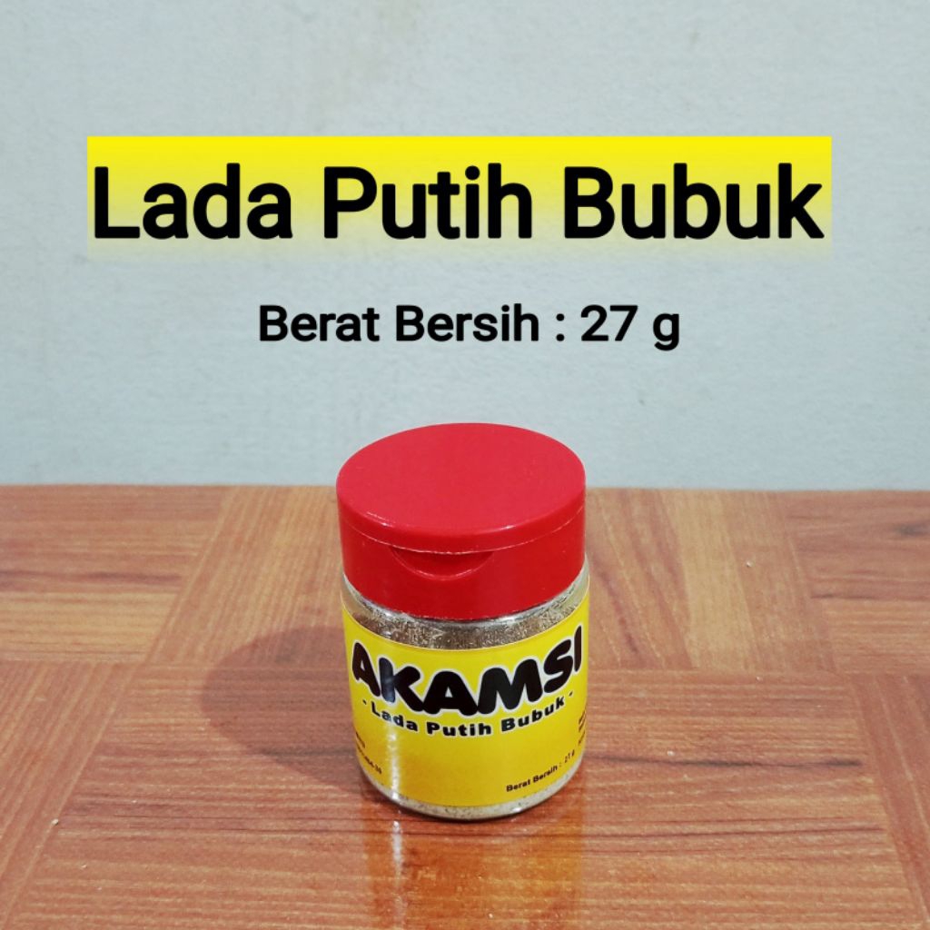 

Lada Putih Bubuk 27g / Merica Bubuk Akamsi Botol Tabur