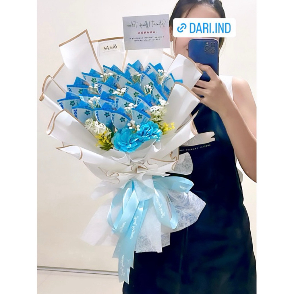 MONEY BOUQUET 15 LEMBAR / Buket Uang Asli / Buket Ulang Tahun / Buket Wisuda / Buket Wedding Anniver