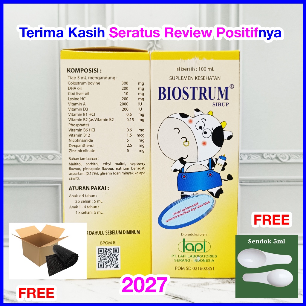 BIOSTRUM SIRUP 100 ML Sirup Vitamin Meningkatkan Imunitas Menambah Nafsu Makan Tulang Gigi Kuat Pert
