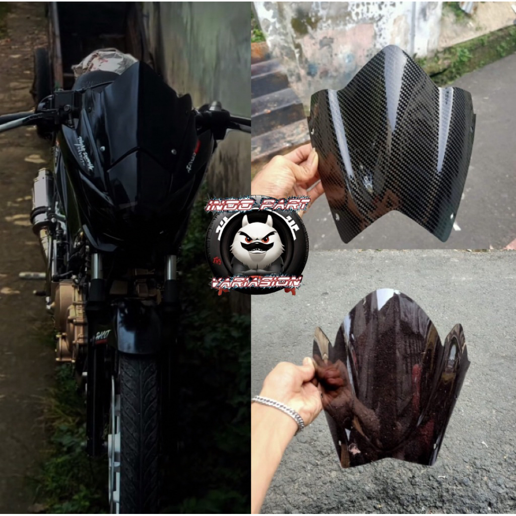 VISOR SATRIA FU BARONG SETENGAH MODEL JENONG BAHAN AKRILIK PLUS BAUT MONEL VARIASI