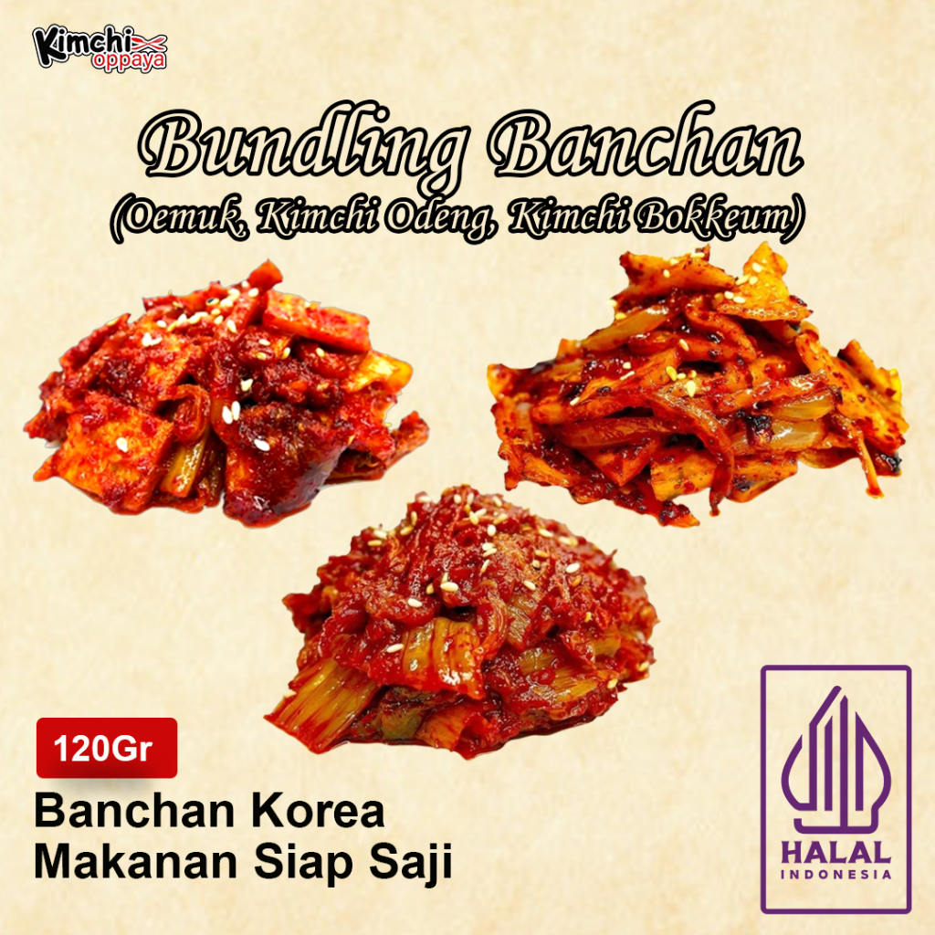 

PROMO | Bundling Banchan 120 Gr Bokkeum/Goreng (Odeng|Kimchi Odeng|Kimchi)