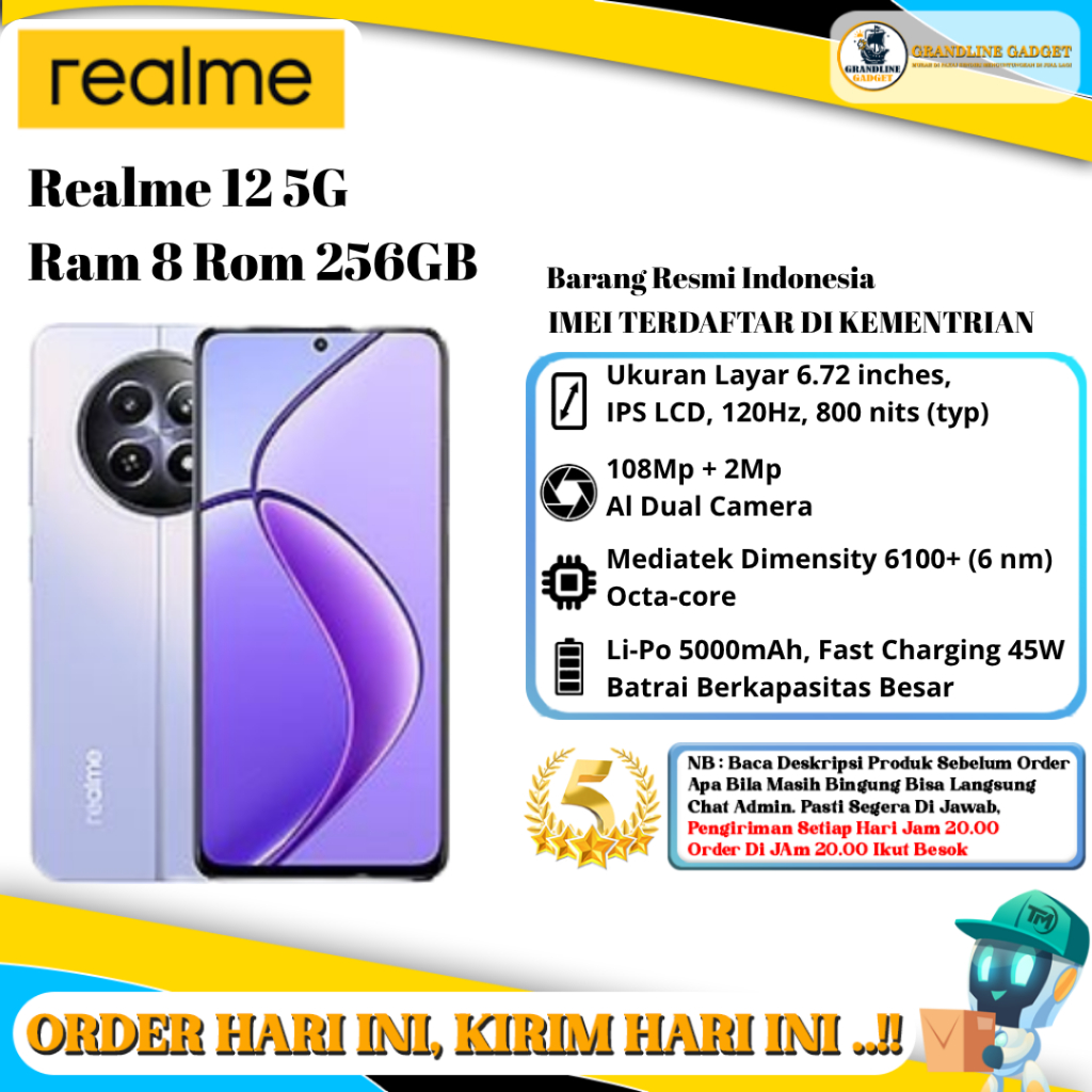 Realme 12 5G Ram 8GB Rom 256GB