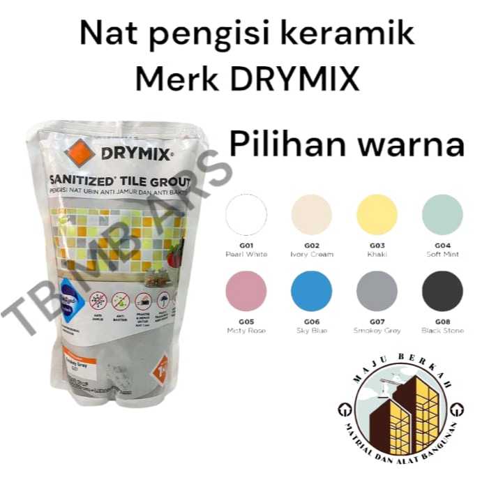 semen DRYMIX nat oker keramik pengisi celah keramik lantai atau dinding kamar mandi 1kg