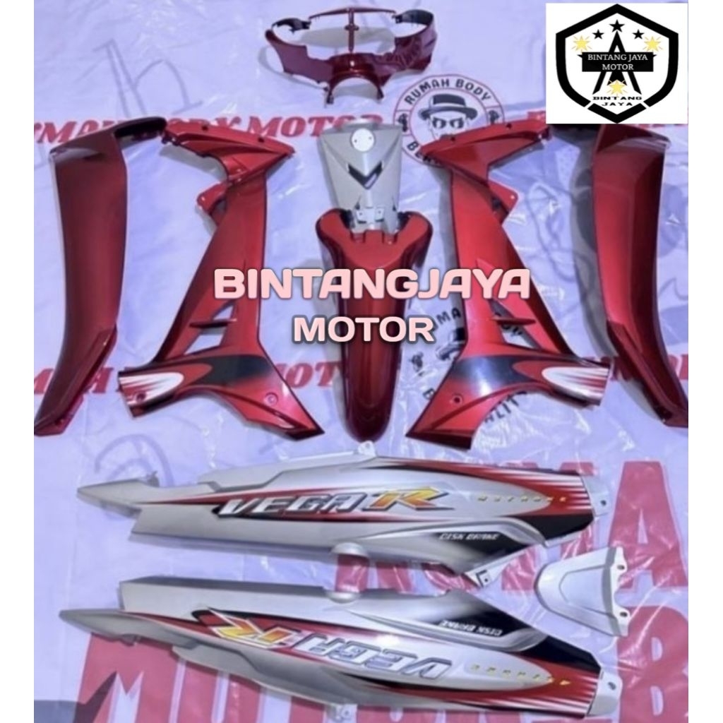 cover body fullset Yamaha Vega r new silver merah marun 2007 2008 body fullset Yamaha Vega r new bod