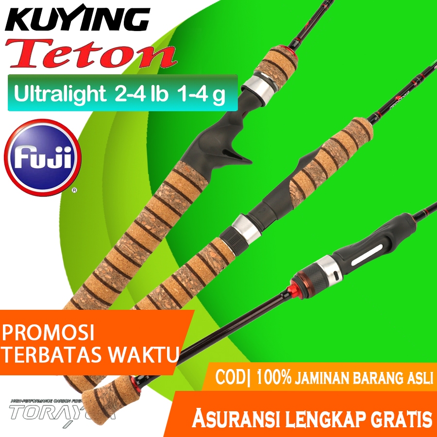 KUYING TETON UL Ultralight Joran Pancing Spinning Casting BC 180 190 192cm FUJI Ultrabender 2-4lb