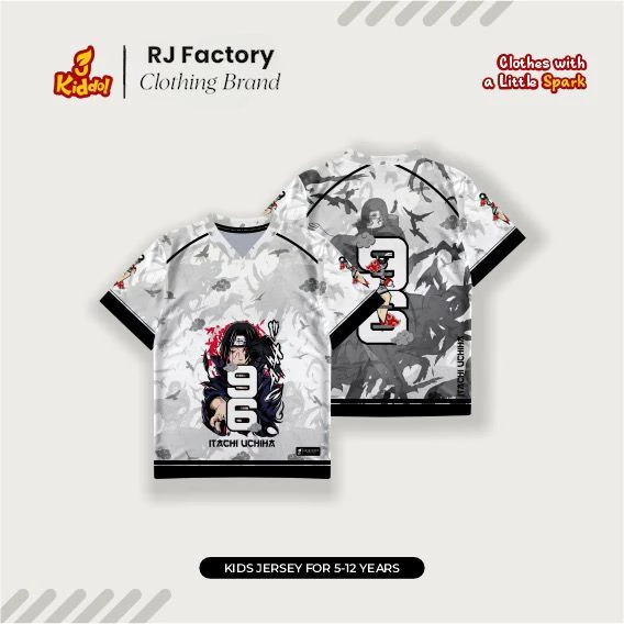 JR FACTORY Kids Jersey Anak Anime Kaos Anak Dryfit Brazil Milano Casual Rugby Streetwear Vintage Hoc