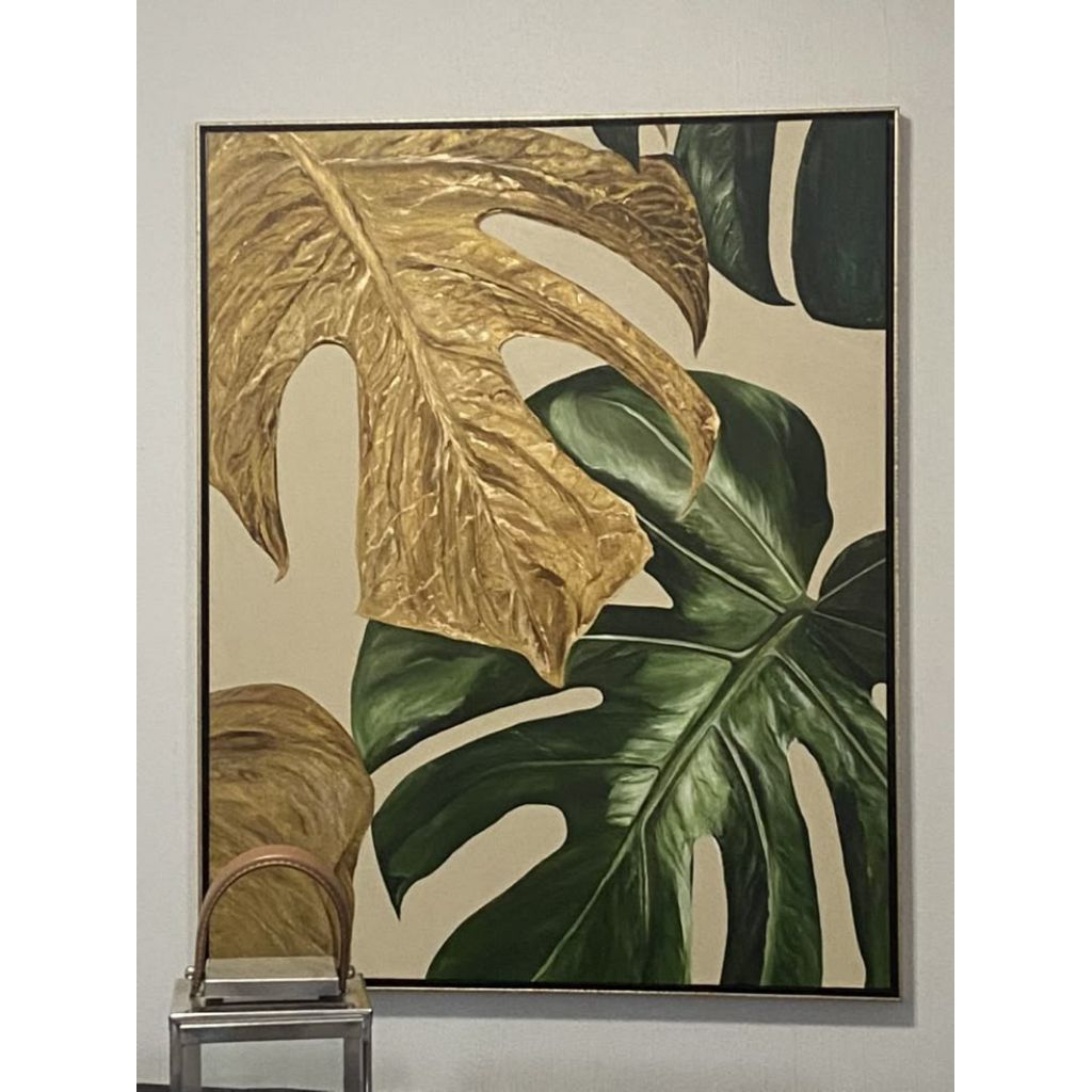 hiasan dinding rumah lukisan bunga aesthetic tropical minimalis modern