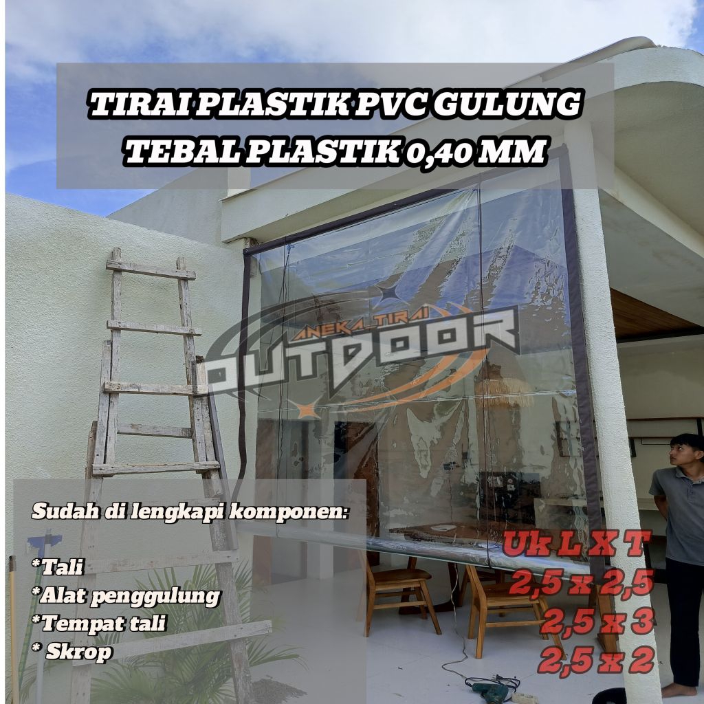 Tirai plastik pvc gulung lengkap dengan penggulung