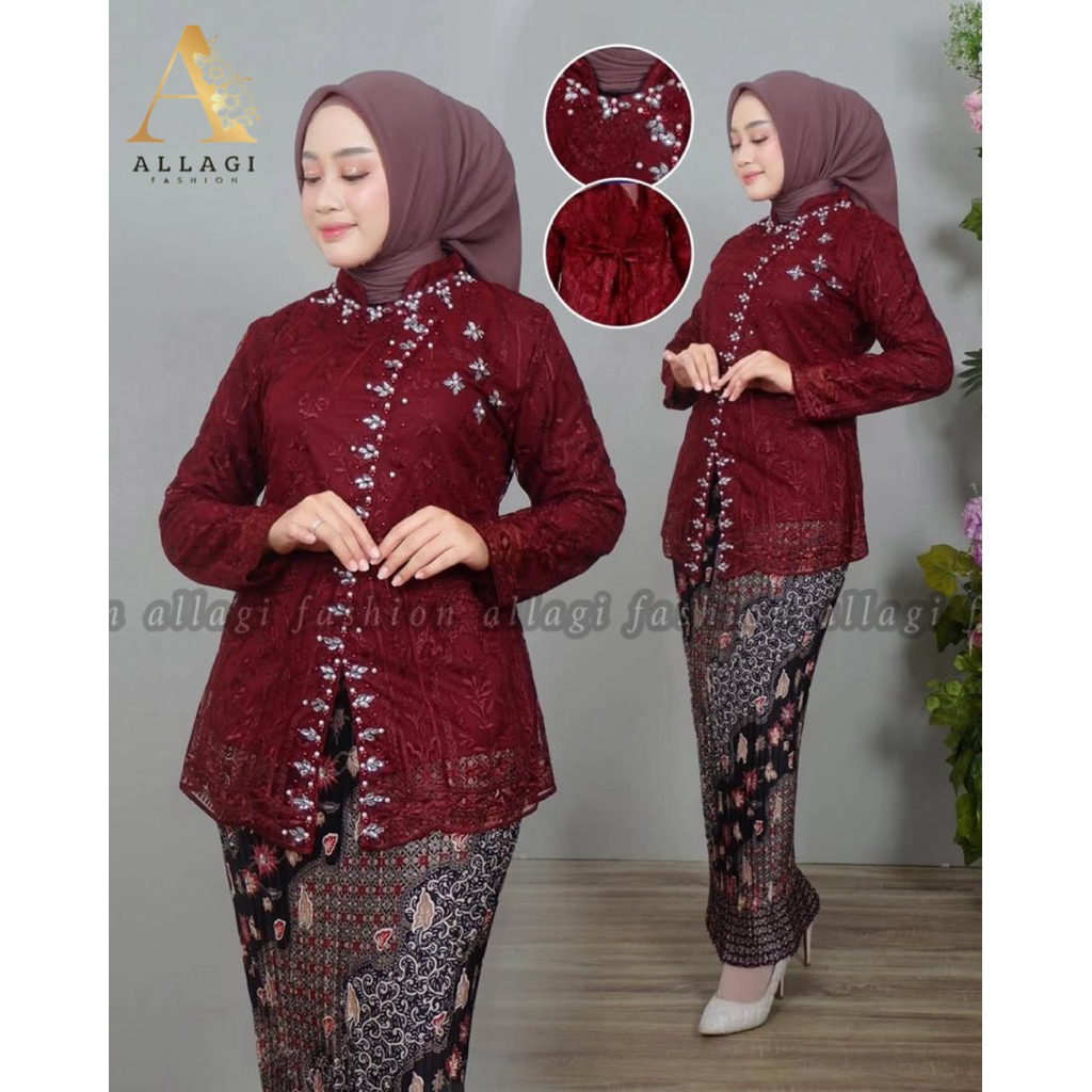 Set Kebaya Janggan - Kebaya Janggan Tille Modern - Kebaya Tille Modern - Kebaya Wisuda Modern