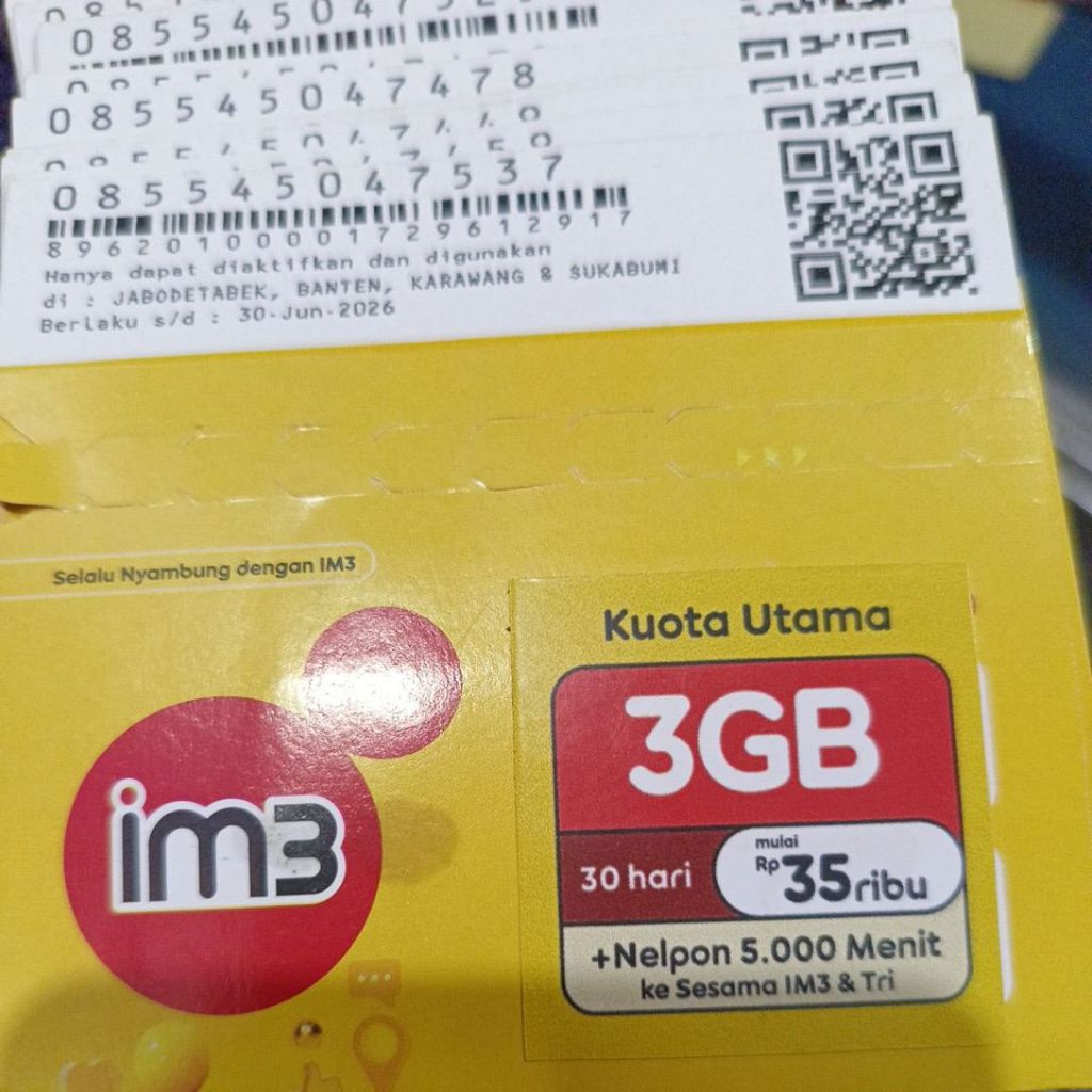 Kartu perdana kuota Indosat 3GB
