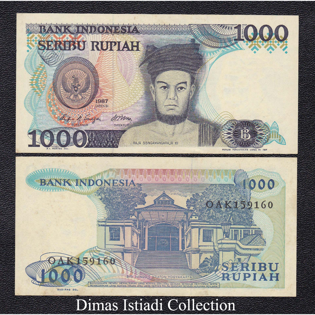 Uang Kuno 1000 Rupiah 1987 Sisingamangaraja XII