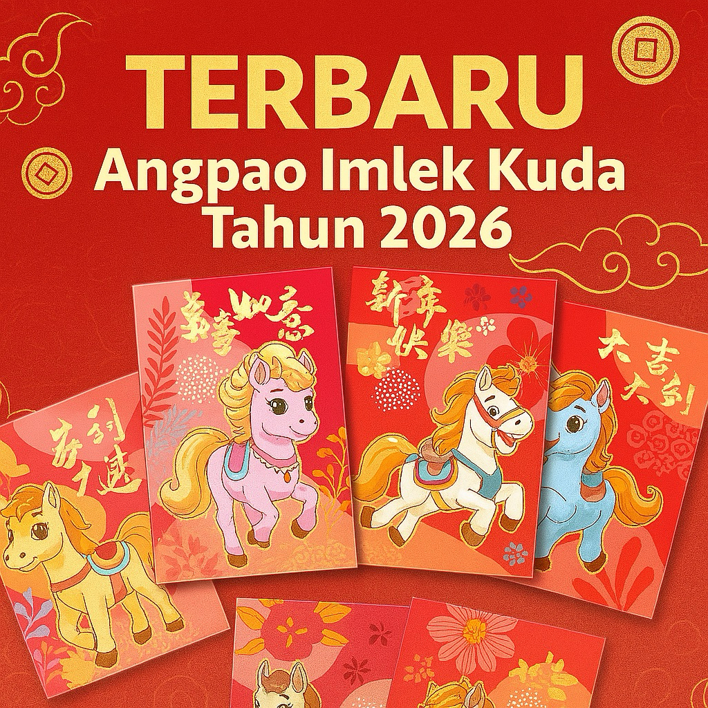 

TERBARU 6pcs Angpao Imlek Pendek KUDA 2026 / Angpao Premium Chinese New Year Horse / Hongpao Ular Tahun Baru / Gong Xi Fa Chai / Angpao Lucu Tahun Kuda / Xin Nian Kuai Le / Heng Ong Huat / Sakura Rejeki Kuda / Horse Ampao 2025
