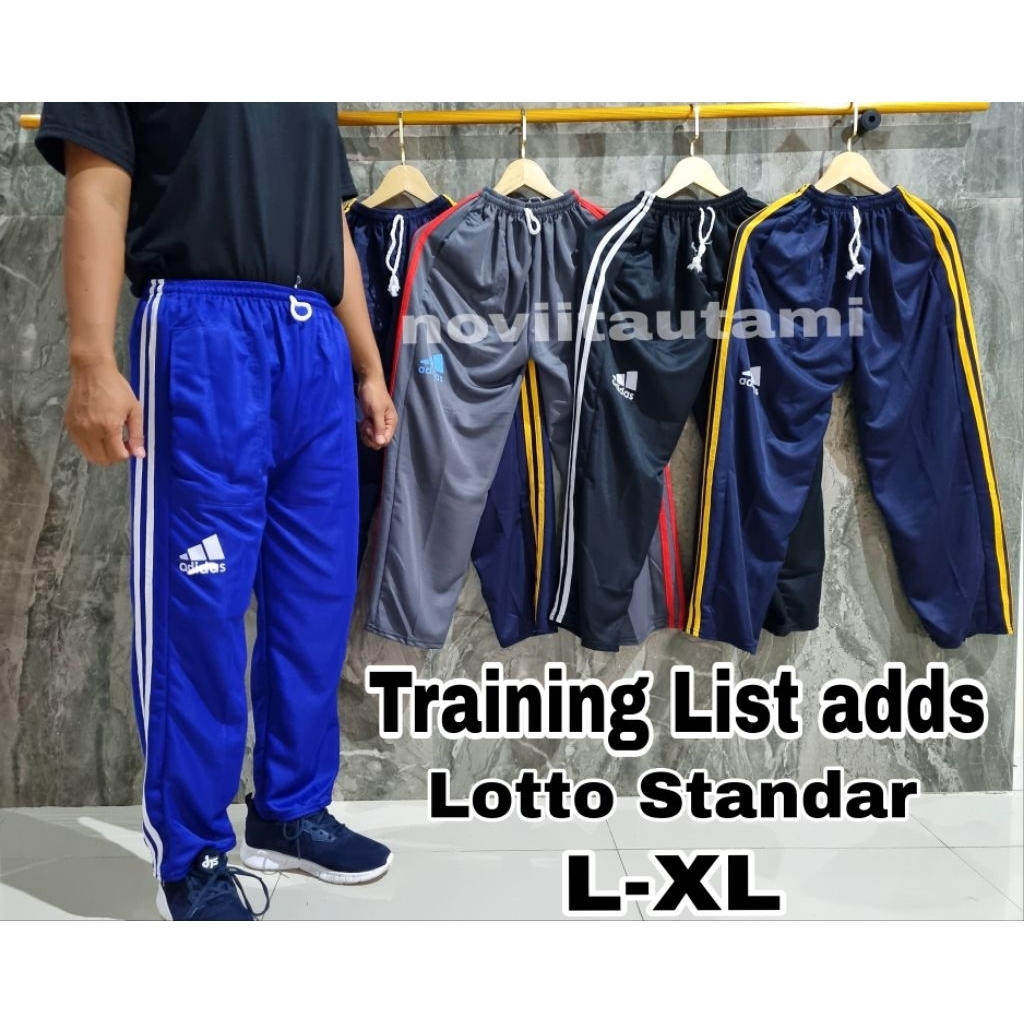 TRAINING PANJANG STANDAR MODEL ADDAS LIST SAMPING.TRAINING OLAHRAGA.TRAINING PANJANG BASAHAN.TRAININ