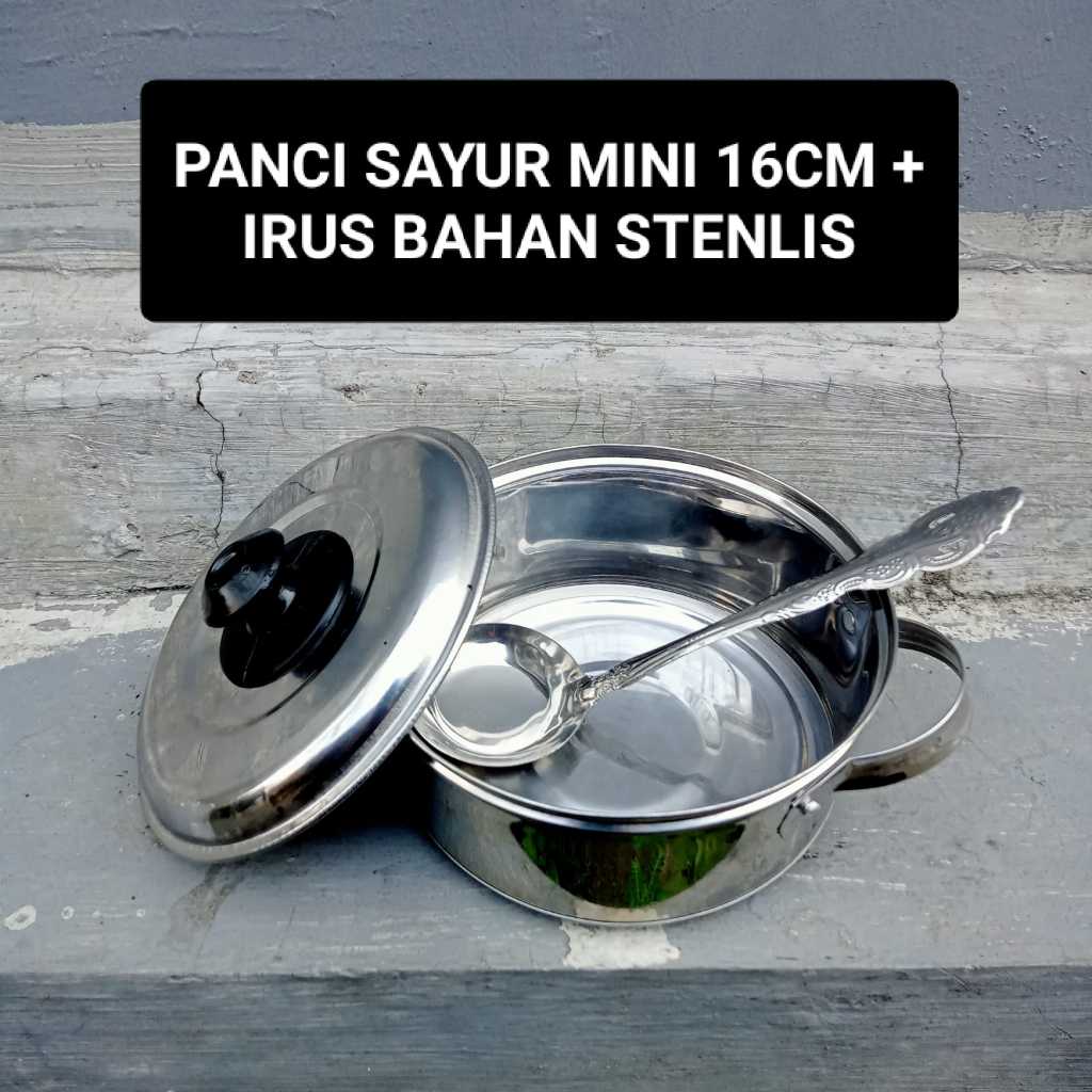 PANCI SAYUR MINI UKURAN 16CM TINGGI 7CM BAHAN STENLIS FREE IRUS