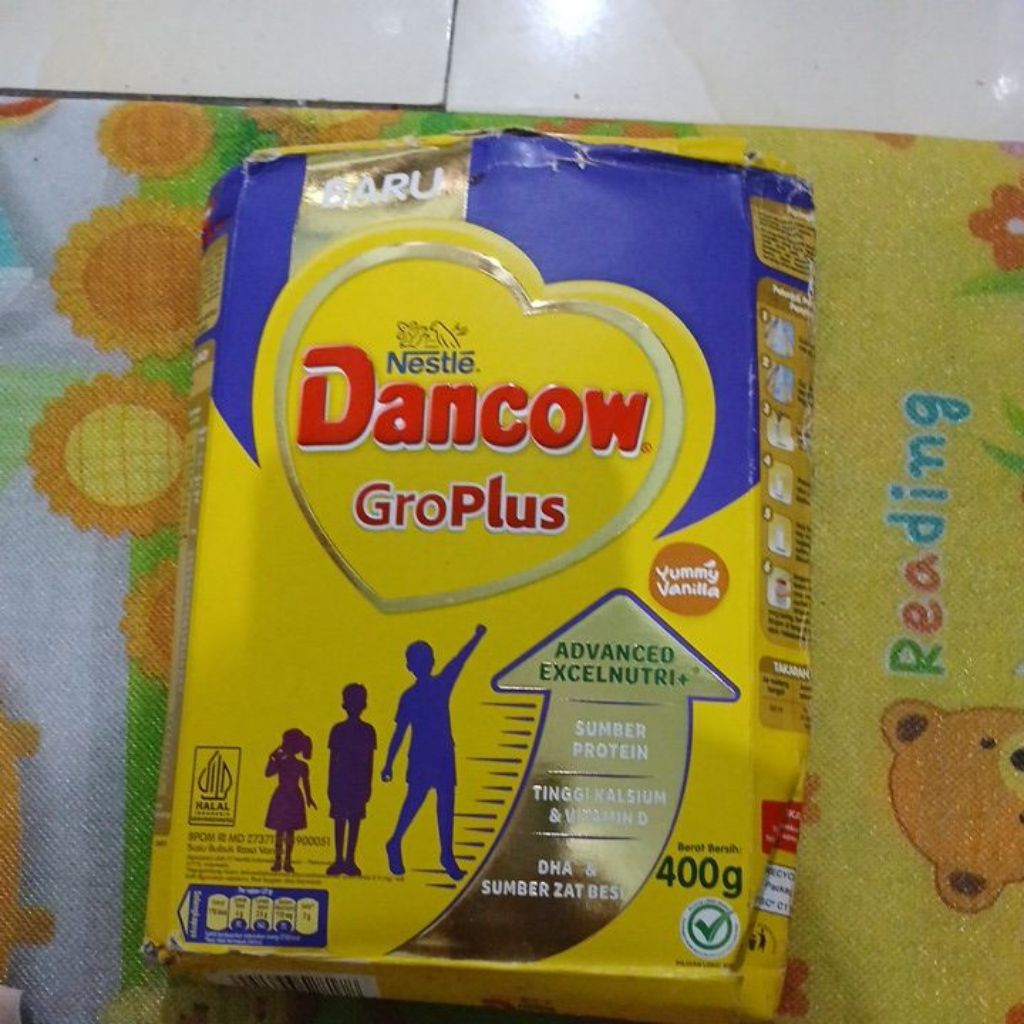 

Dancow Groplus 400 gram reject dus foil aman