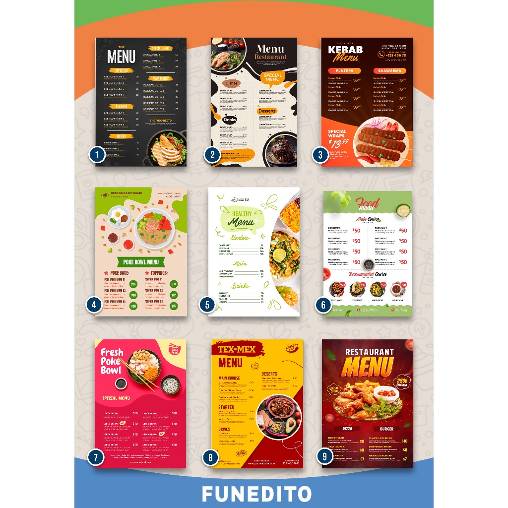 Jasa Desain Menu Makanan / Menu Restoran