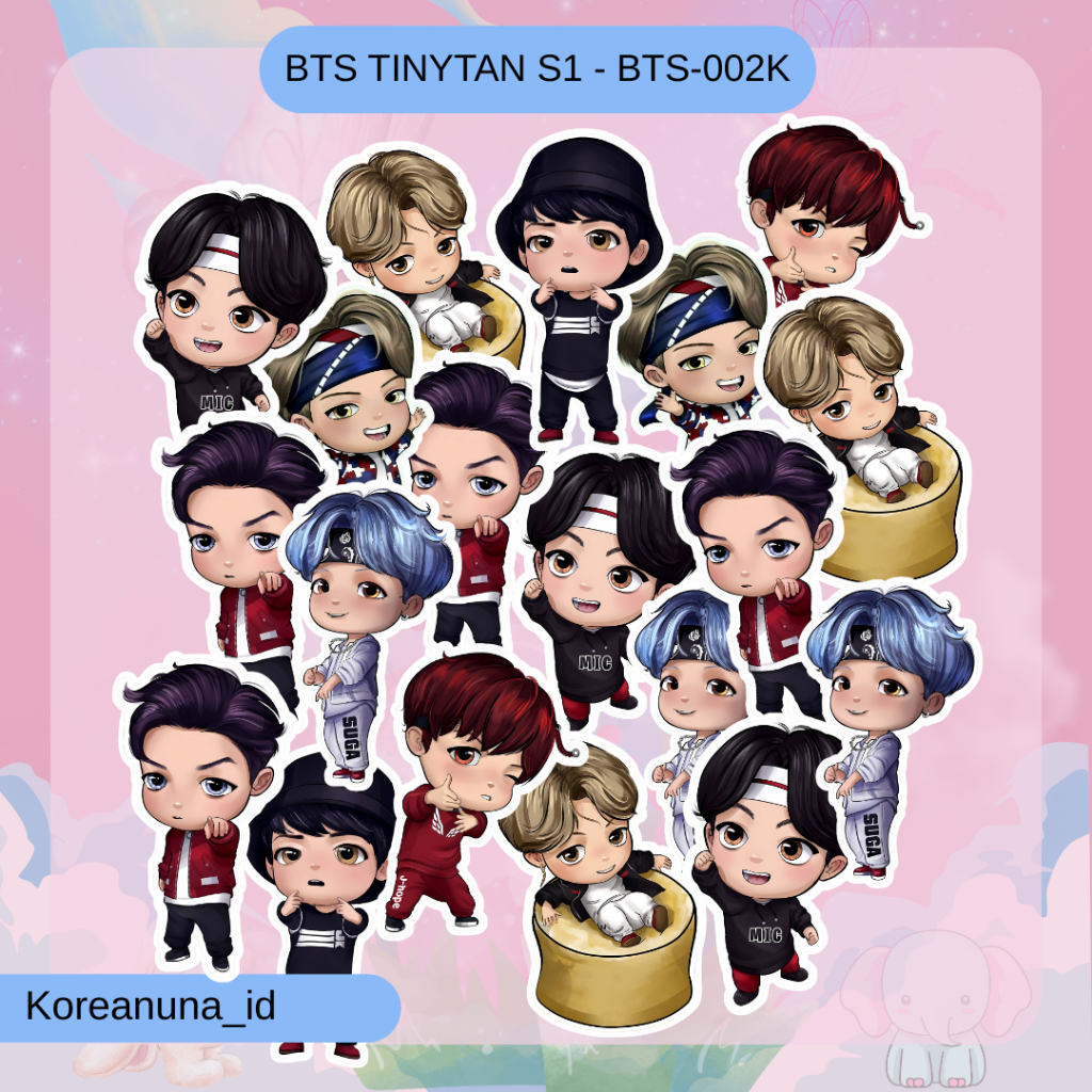 

Sticker Kpop Btes Tiny tan Chibi Anime Lucu Aesthetic Stiker Deco Jurnnaling Note Buku Memo Glossy Murah