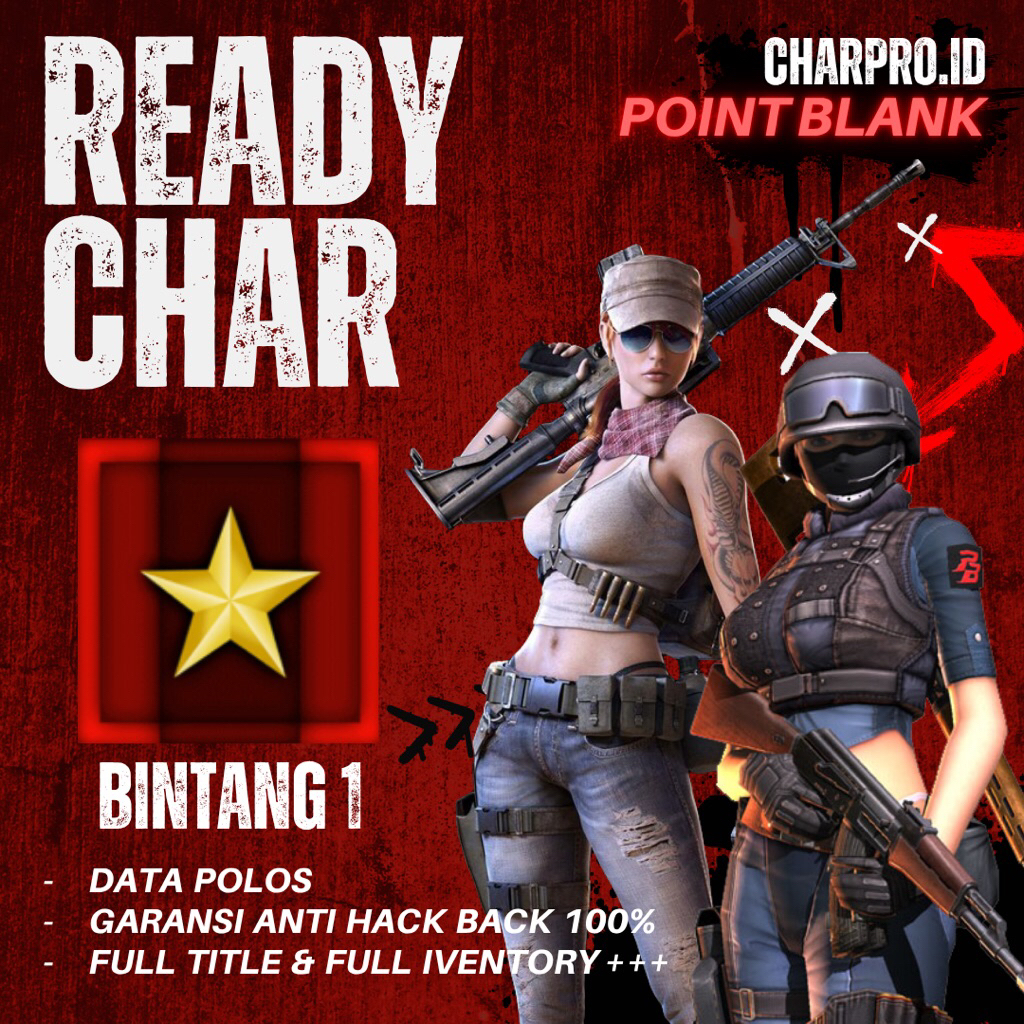 TERMURAH CHAR POINTBLANK / CHAR PB - BINTANG 1 FULL TITLE & IVENTORY++ | GAME PC | AMAN & BERGARANSI