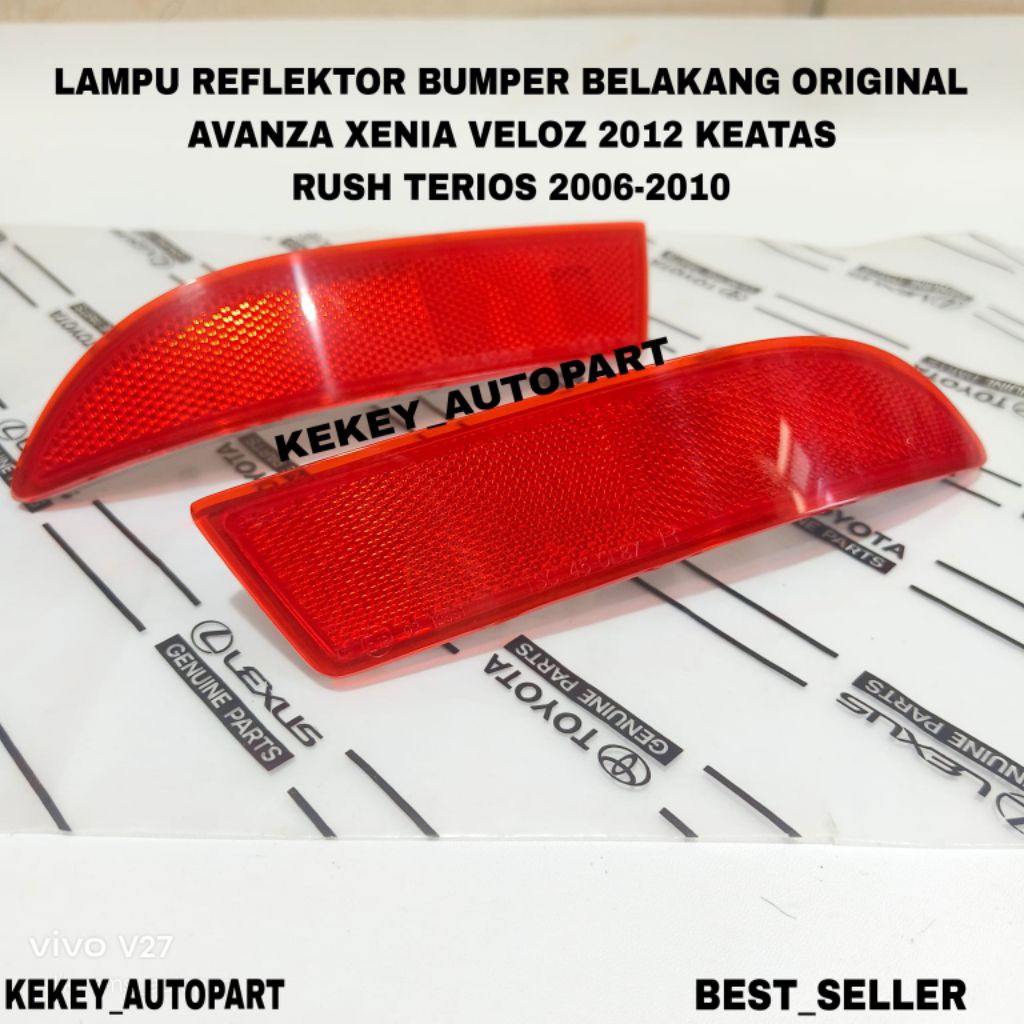 Lampu Reflektor Mata Kucing Bumper Belakang Avanza Xenia Veloz 2012-2025 Rush Terios 2006-2010 Origi