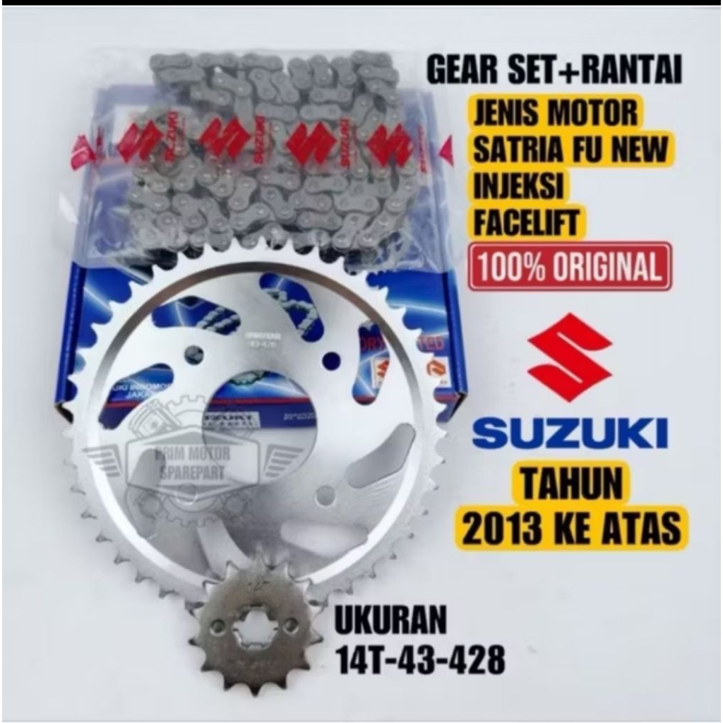 GEAR SET+ RANTAI SATRIA FU NEW, GEAR SET SATRIA FACELIFT