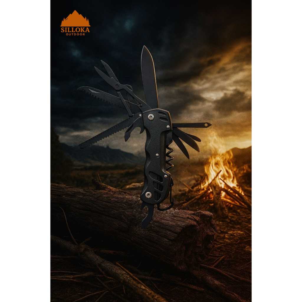 Survival Kit Multifungsi: 12-in-1 Swiss Carabiner Tools - Multi Tool Survival