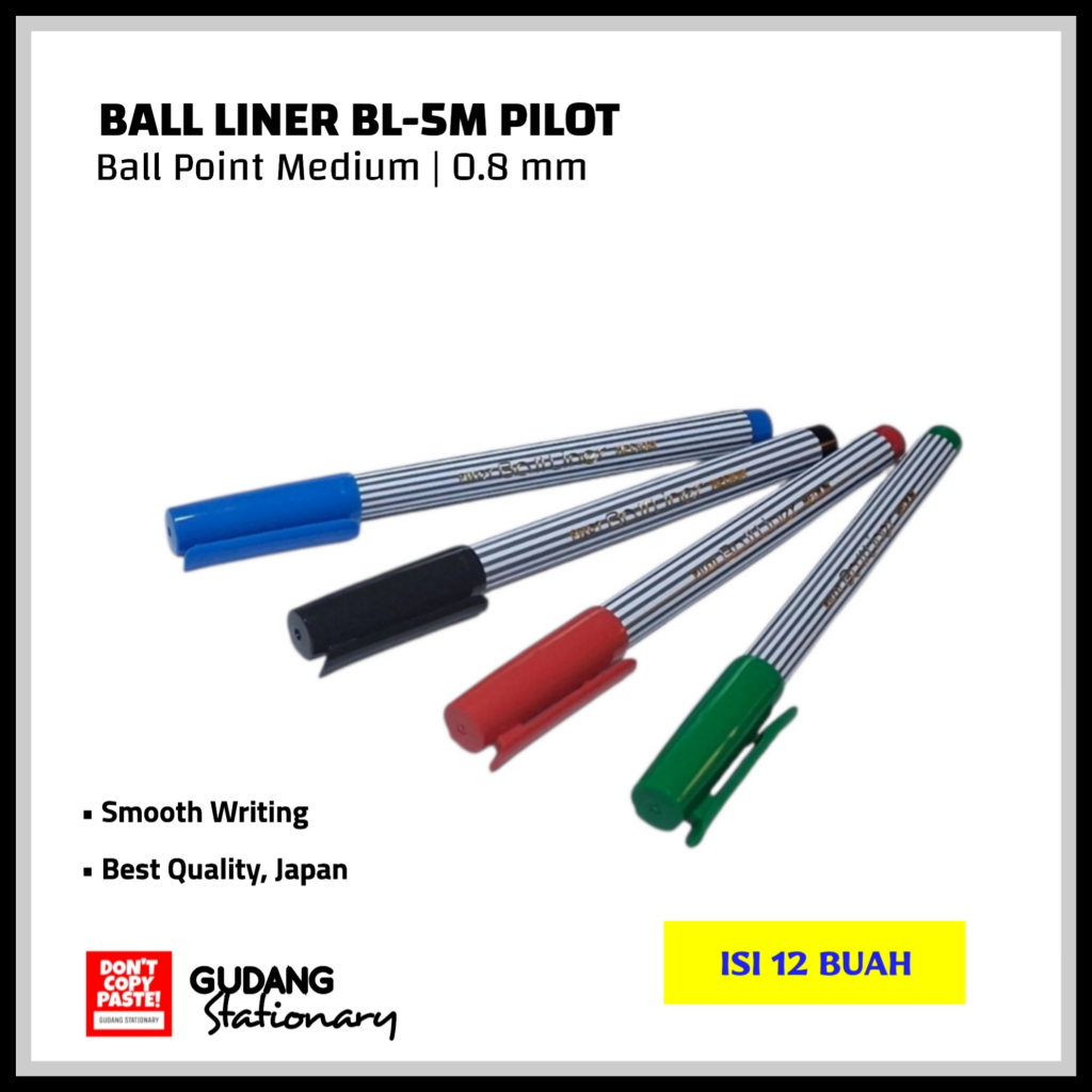 

Ballpoint Ball Liner | Pulpen PILOT BL-5M [ isi 12 piece ]