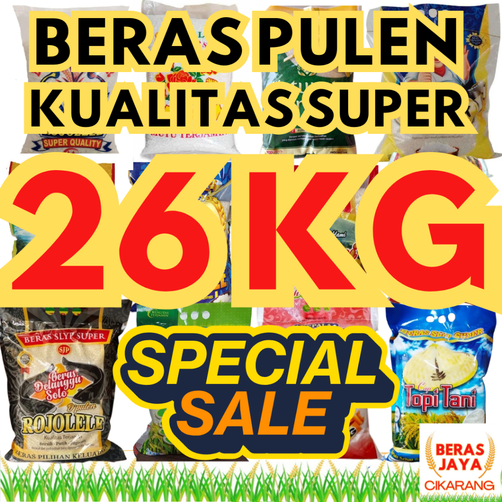 

(SPESIAL SALE SHOPEE!!) Promoo Beras Kualitas Terjamin Bersih Bebas Kutu Super Pulen 26 kg Murah