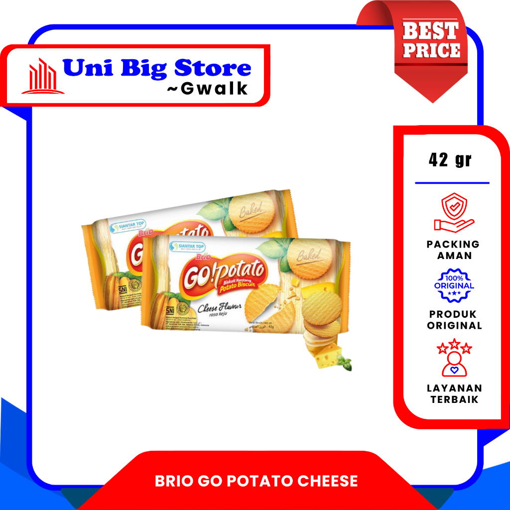 

BRIO GO POTATO CHEESE BISCUIT BISKUIT KEJU - 42 gr