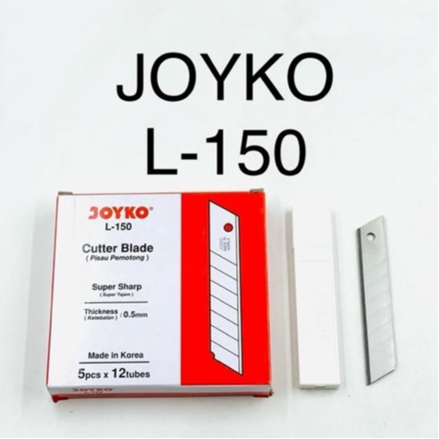 

JOYKO Cutter Blade L-150 (18 Mm) murah cutter pisau 1 TUBE Isi 5 Refill pisau