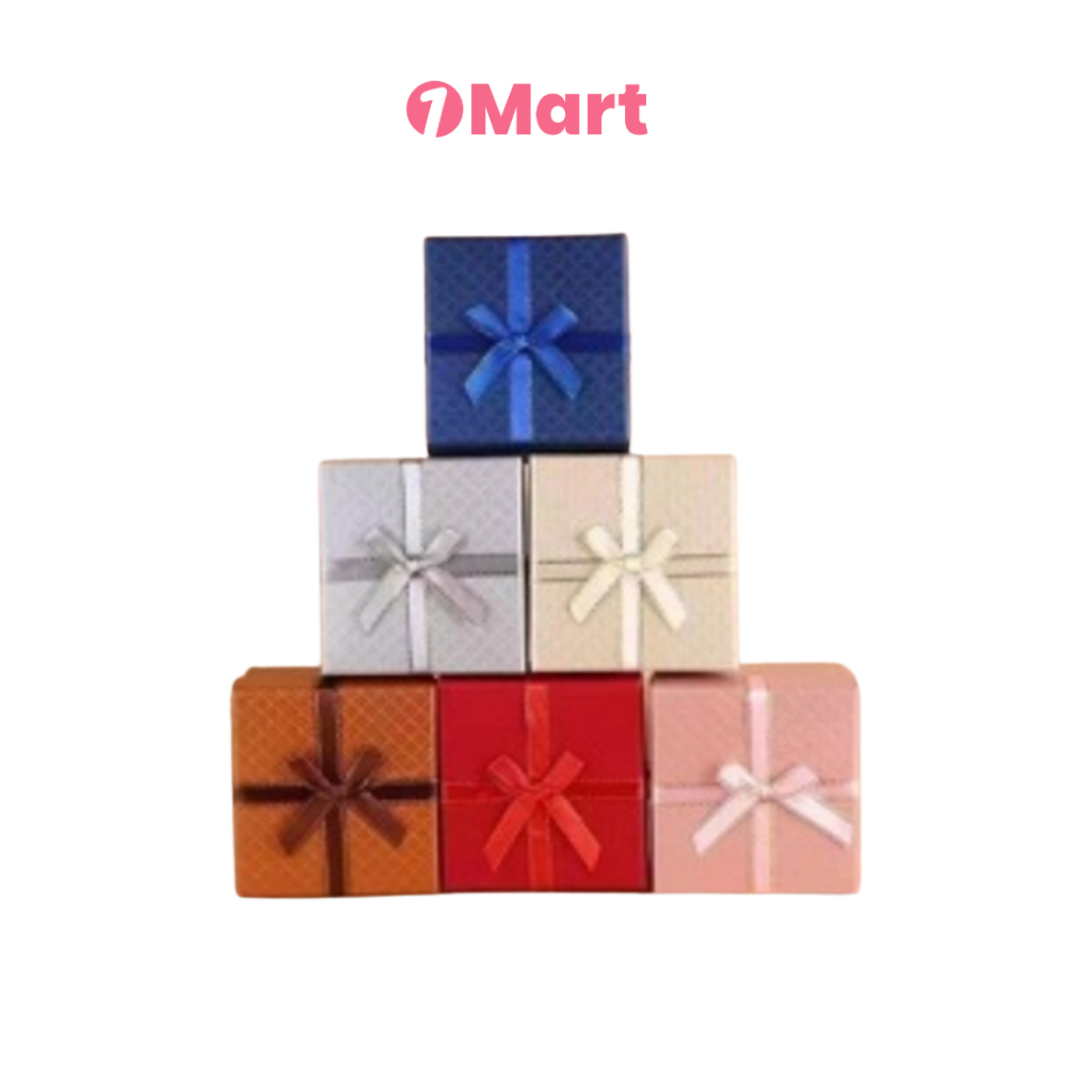 

1MART Kotak Hadiah Persegi Mini – Motif Pita Elegan
