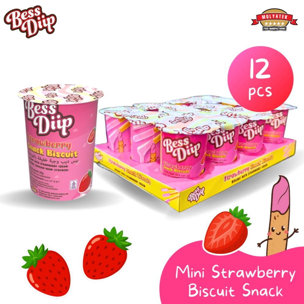 

Terbaru Bess Diip Strawberry Biscuit Snack Mini 12 pcs