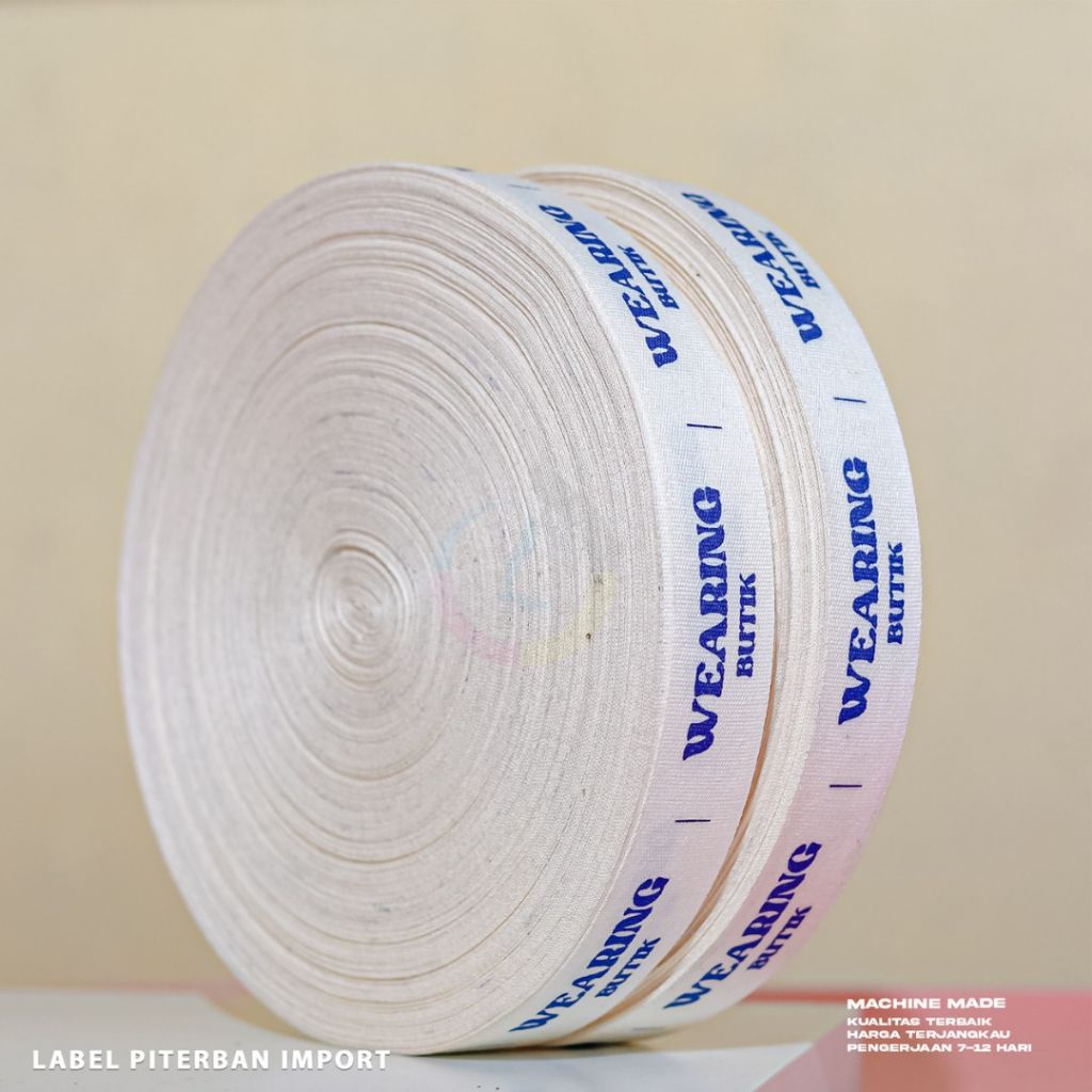 

100pcs piterban import katun import piterban lembut label cream label pakian label nama label kerudung label hijab label cream
