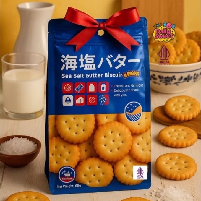 

[LIANGGUI] SEA SALT BUTTER BISCUIT, BISKUIT, ASIN, CREAMY, SNACK, CEMILAN, VIRAL, ORIGINAL, GURIH Cookies Food Kering Makanan Camilan