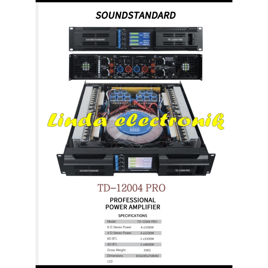 POWER AMPLIFIER SOUNDSTANDAR TD12004 PRO / TD 12004 PRO 4 X 1200 WATT