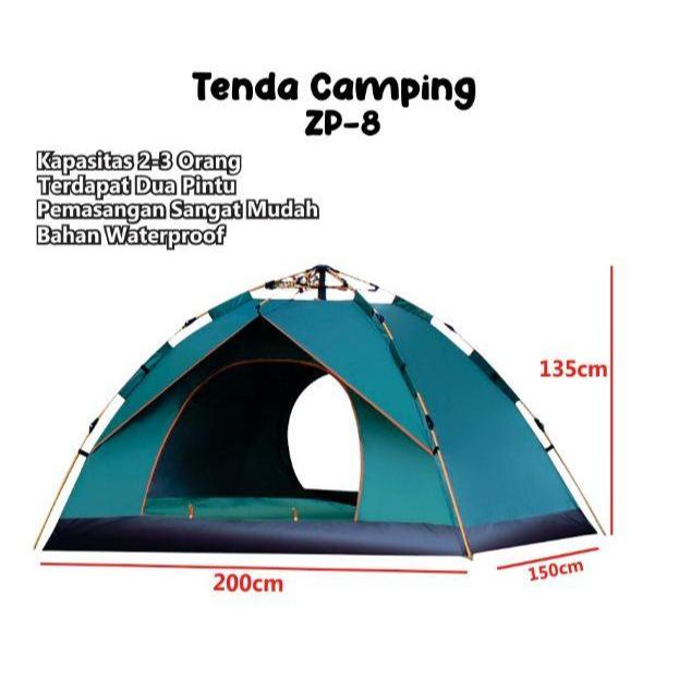 Tenda Camping ZP 8  Kapasitas 4 Orang Tenda Otomatis Outdoor & Indoor Tenda Gunung Portable