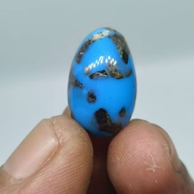 Batu Badar Besi Biru , Bentuk Telur , Nempel Magnet