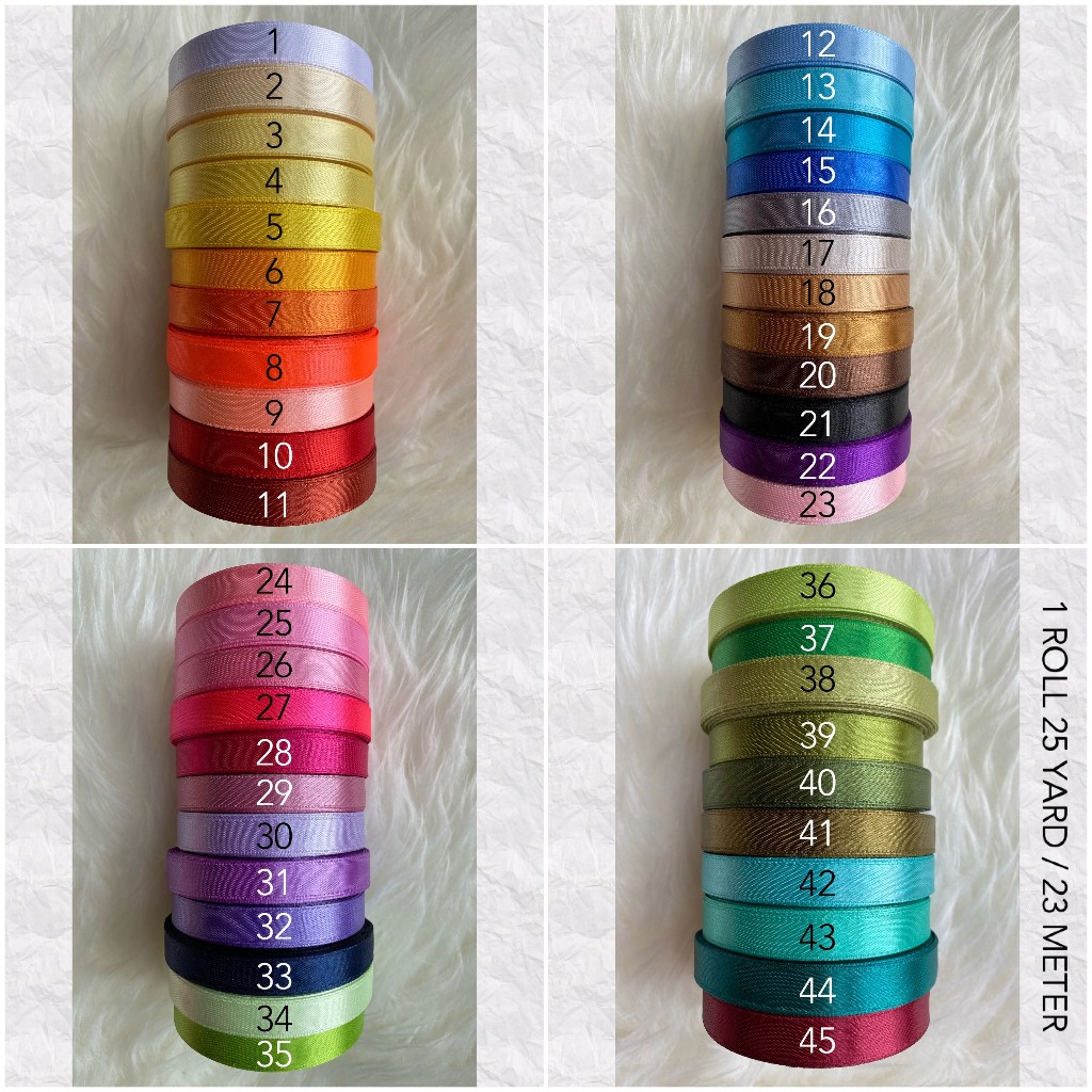 

ECERAN Pita Satin 1/2 INCH / 1,25 CM 25 YARD 23 METER (BRAND SAKURA)