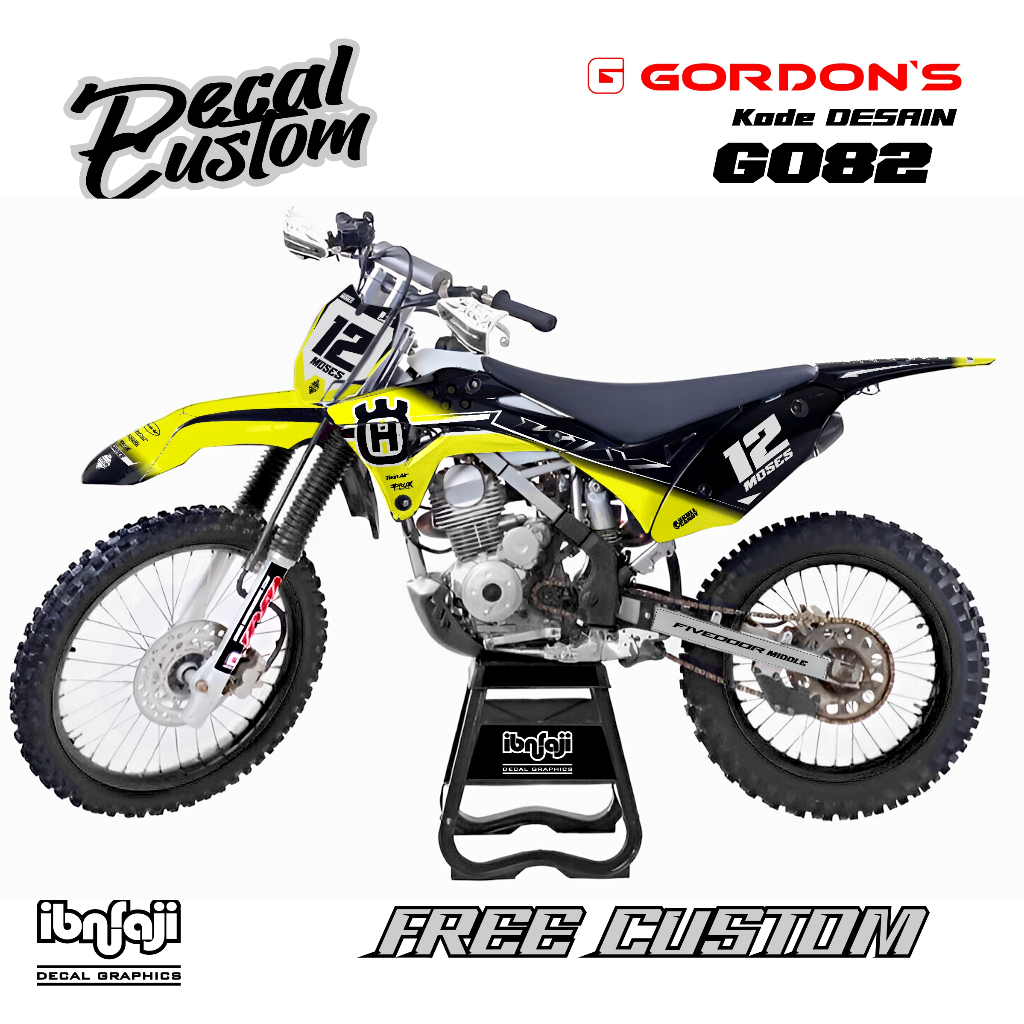 decal klx gordon custom full bodi bisa ganti warna nama nomor kode desain g082