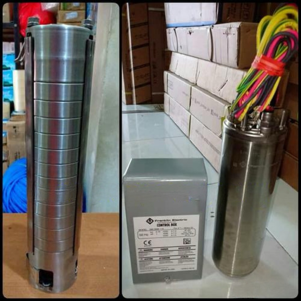 Pompa satelit FRANKLIN x Maxpump  1hp casing 4 inch plus kabel 50