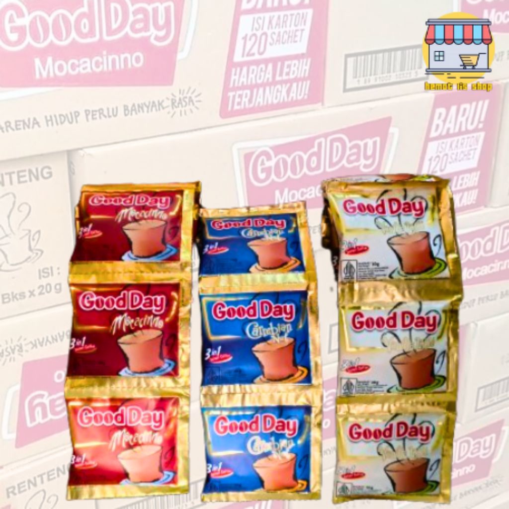 

PAKET HEMAT NGOPI – GOOD DAY 3 RENÇENG CAMPUR (30 Sachet)