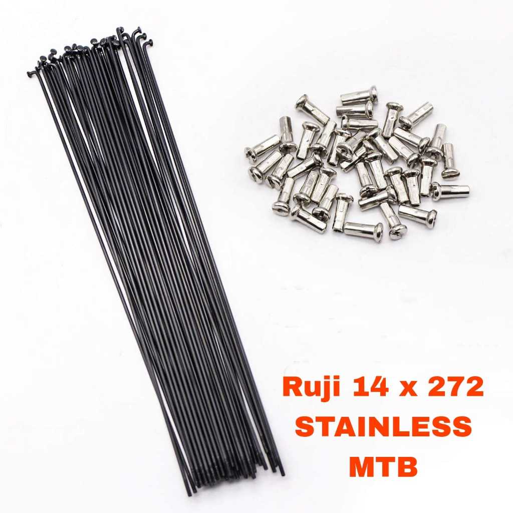 Ruji Spoke Jari-jari Sepeda MTB 27,5 Hitam Stainless  72pcs
