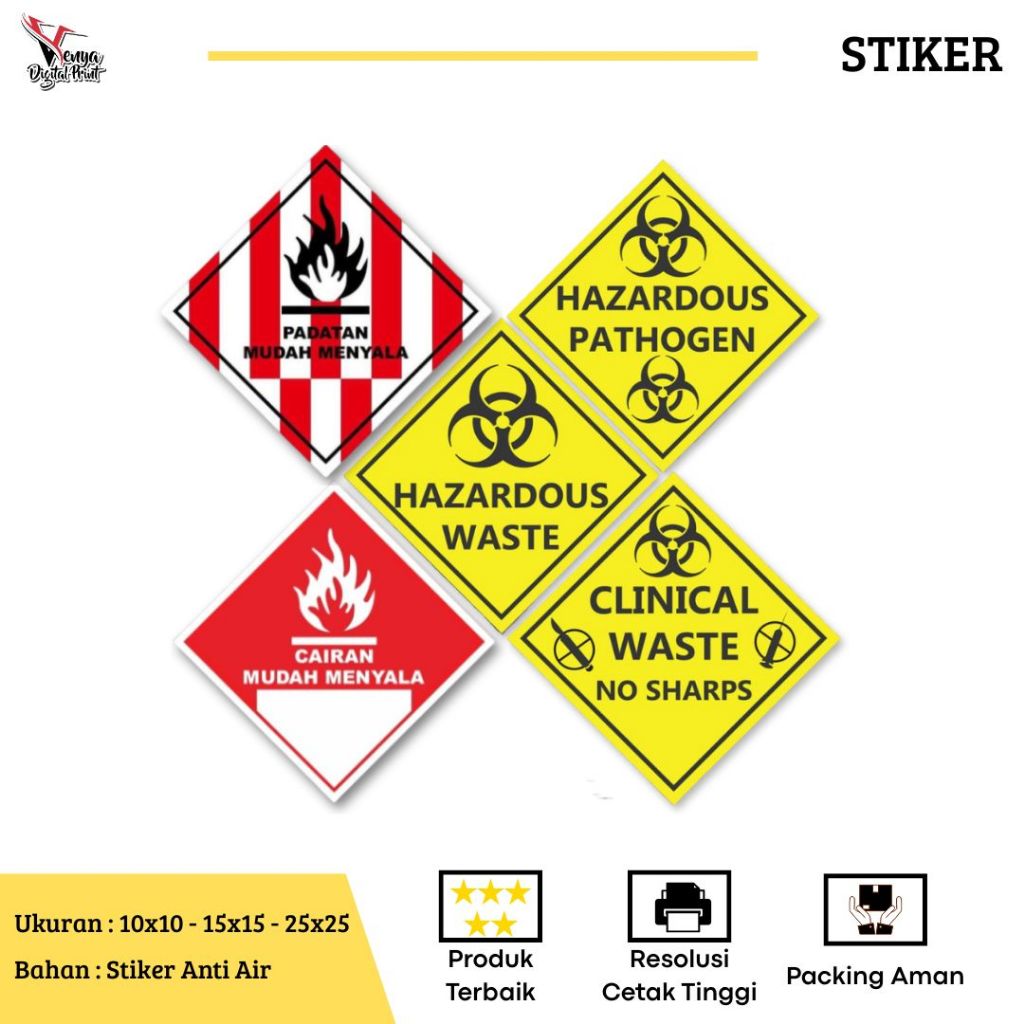 

Stiker Label Limbah B3 Stiker Bahan Berbahaya dan Beracun