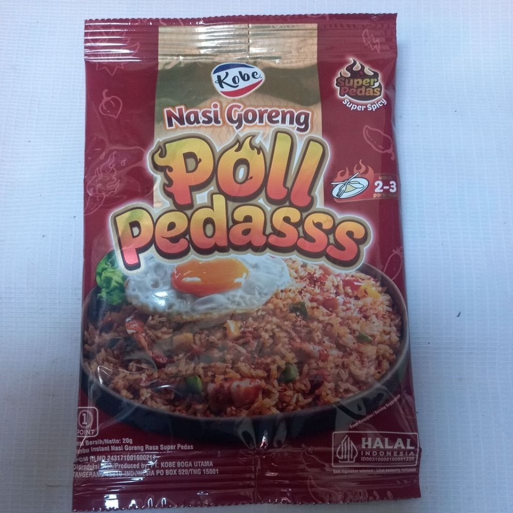 

Kobe Bumbu Nasi Goreng Poll Pedas 20 gr