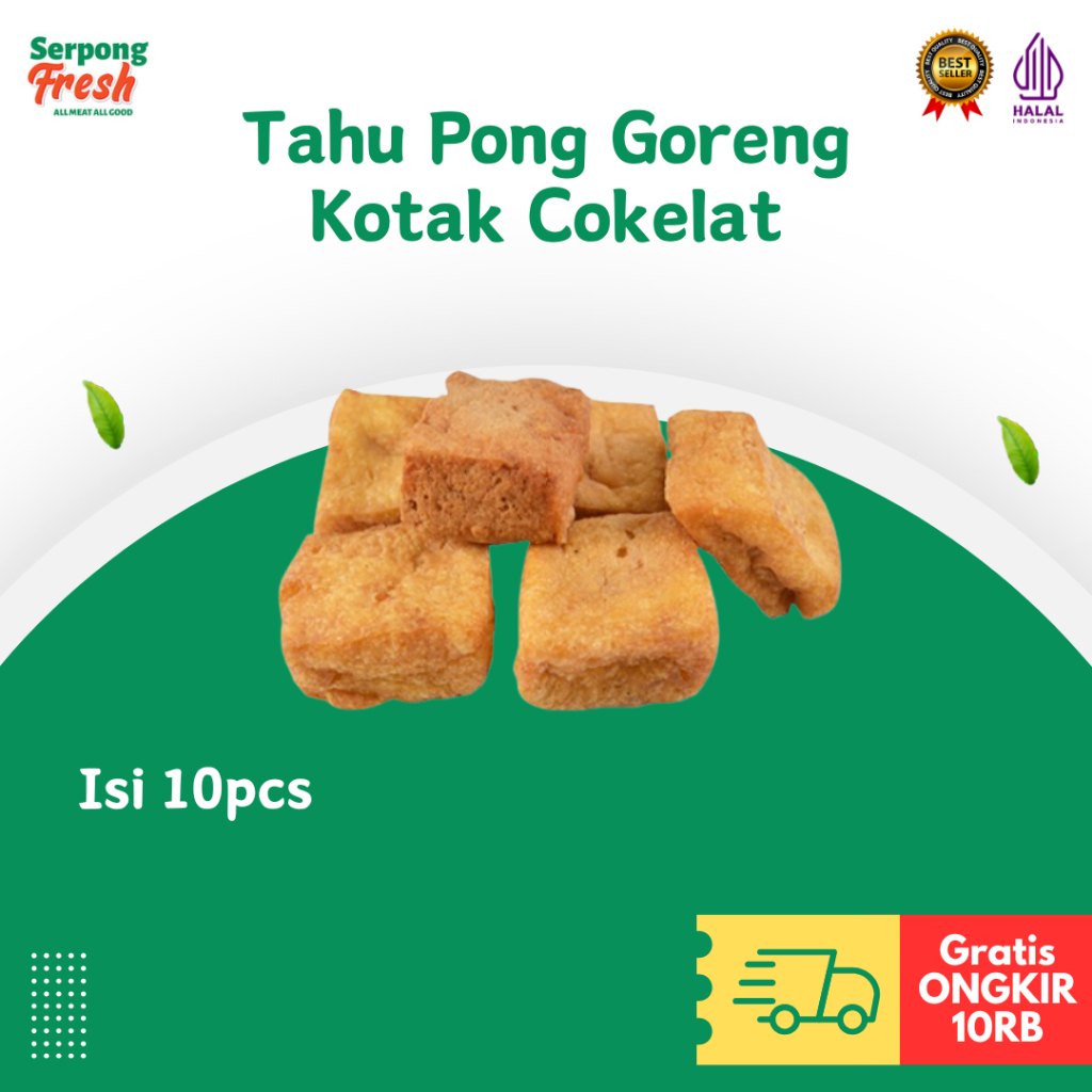 

Tahu Pong goreng Segitiga Coklat 10 Buah Perbungkus / Tahu Pong