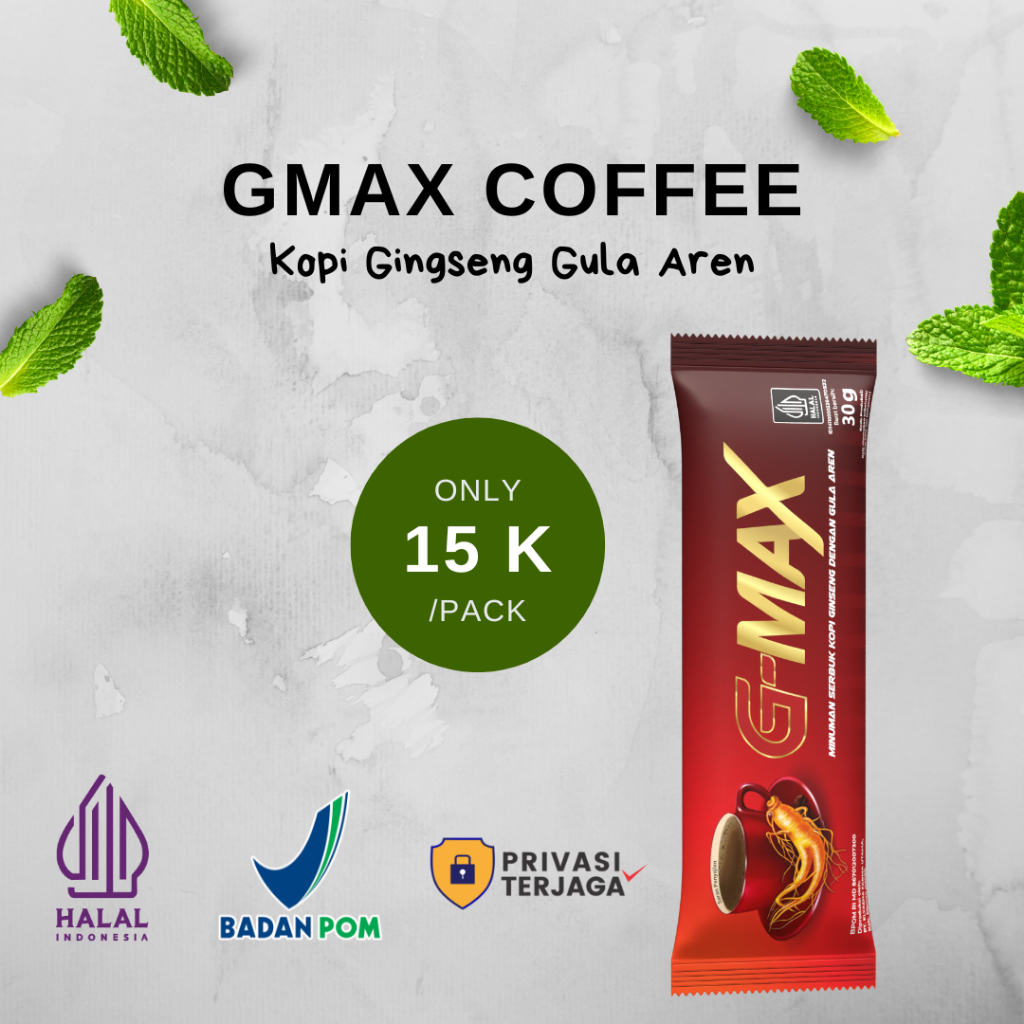

G-Max Kopi Ginseng GMax 1 SACHET Kopi Penambah Stamina Pria Dewasa - BISA ECER