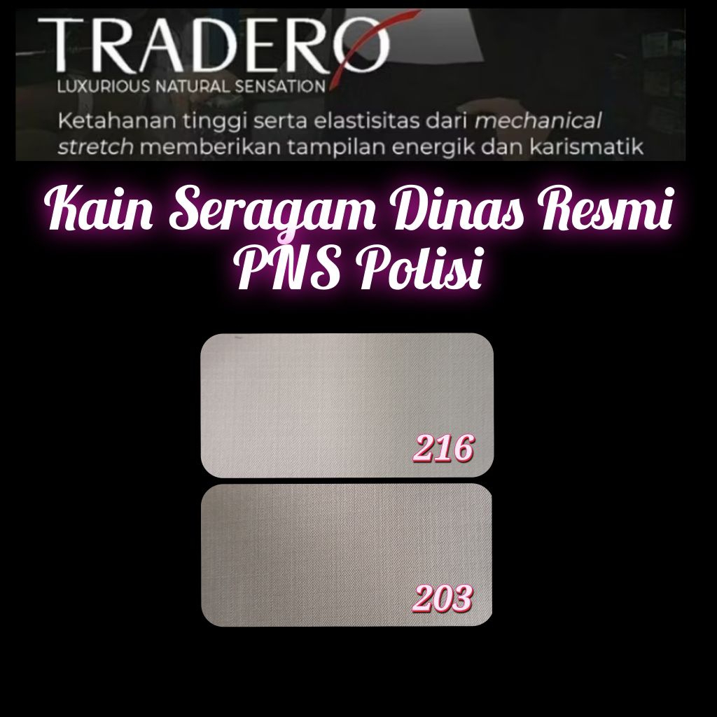 Kain Tradero Wool Sensation By Maxistyle Bahan Seragam Resmi PNS Polisi Polri Harga Per 10 CM