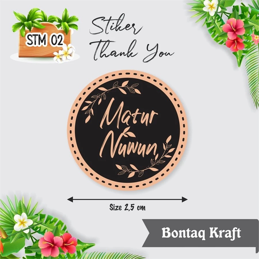 

STIKER MATUR NUWUN MINI KRAFT STM 02 READY STOCK