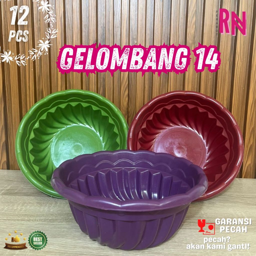 [12 PCS] BASKOM PLASTIK GELOMBANG UKURAN 14 ELEGEN / BASKOM PLASTIK / BASKOM MURAH / BASKOM HAJATAN 