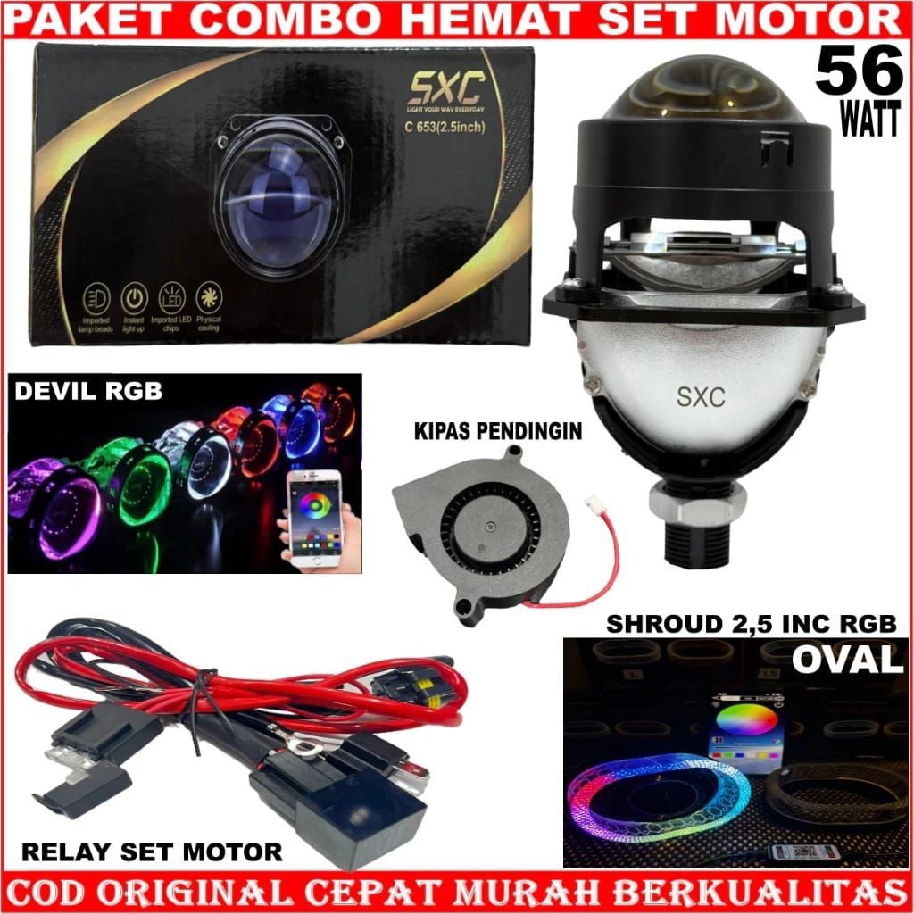 COMBO SER BILED MOTOR2,5 INCH 58WAT BILED SXC LAMPU MOTOR MOBIL